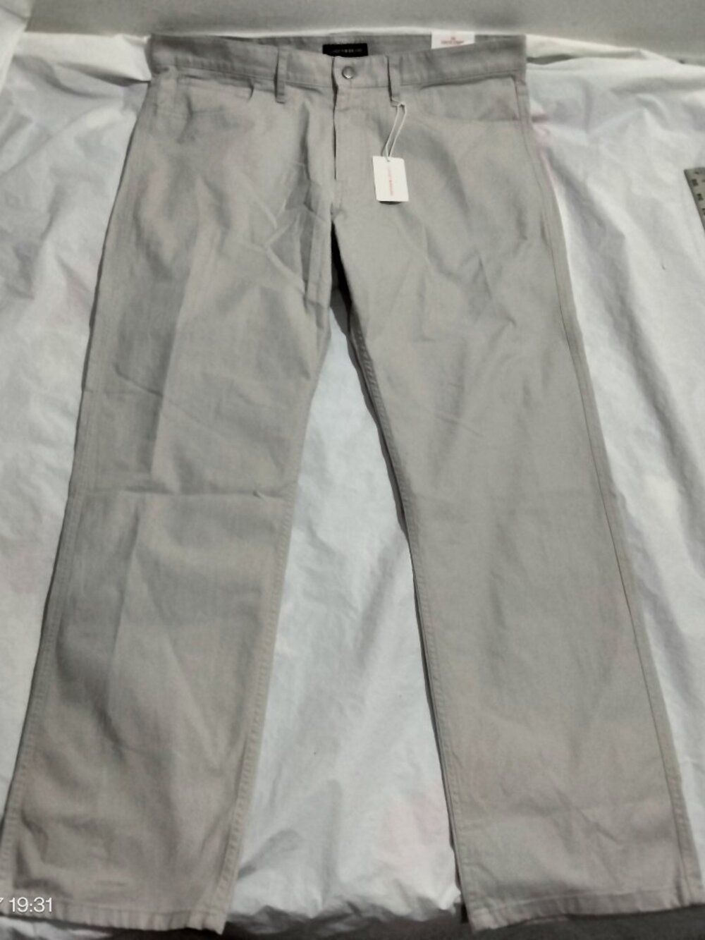 NWT Lucky Brand Mens 38x32 410 Athletic Straight Chino Pants Light Gray 7MP2050